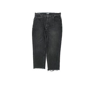 Boyish The Tommy High Rise Straight Raw Hem Button Fly Women size 31 Black Jeans